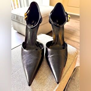 Zara Black Pointed Toe Pumps Size 40